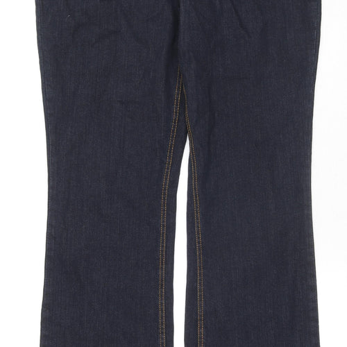 John Baner Womens Blue Cotton Flared Jeans Size 18 L34 in Regular Zip