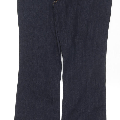 John Baner Womens Blue Cotton Flared Jeans Size 18 L34 in Regular Zip