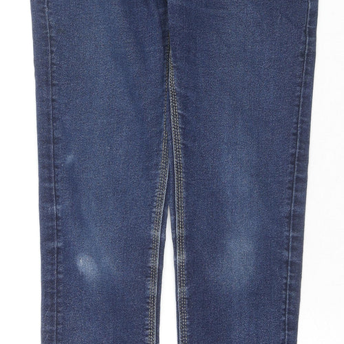 Matalan Girls Blue Cotton Skinny Jeans Size 12 Years L24 in Regular Zip