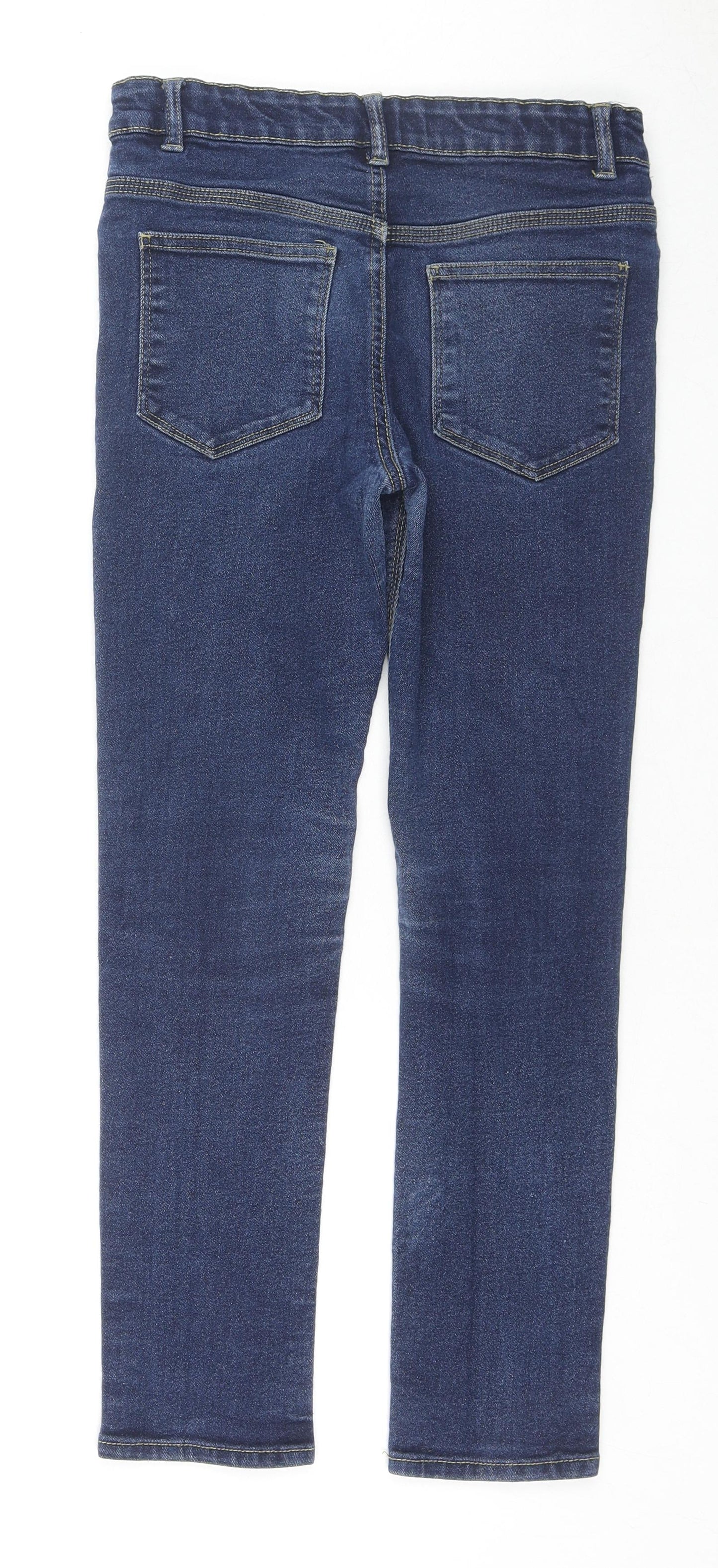 Matalan Girls Blue Cotton Skinny Jeans Size 12 Years L24 in Regular Zip