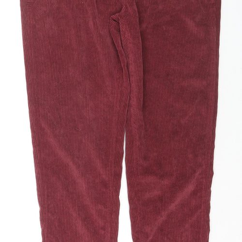 TU Womens Red Polyester Jegging Trousers Size 12 L30 in Regular Zip