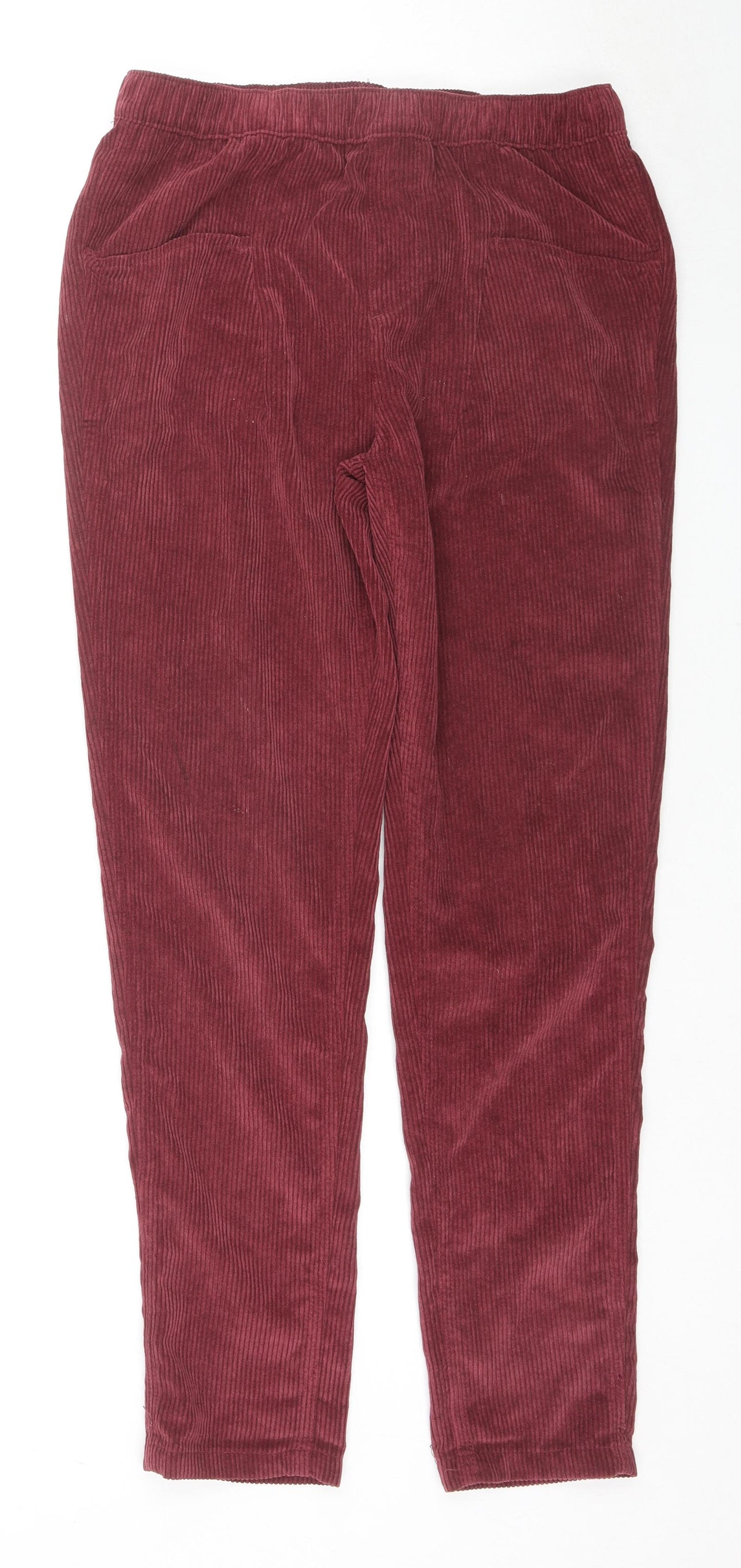 TU Womens Red Polyester Jegging Trousers Size 12 L30 in Regular Zip