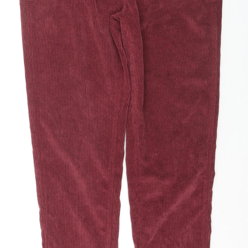 TU Womens Red Polyester Jegging Trousers Size 12 L30 in Regular Zip