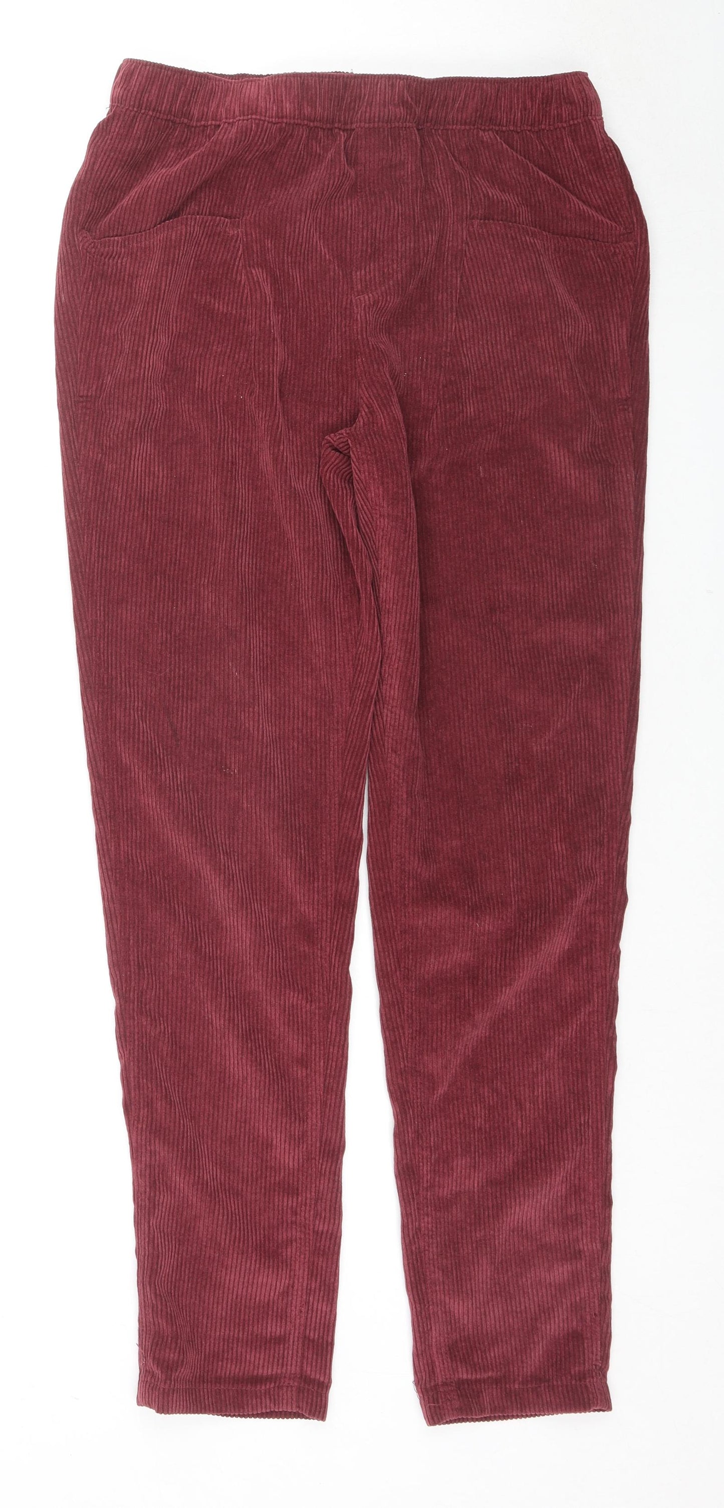 TU Womens Red Polyester Jegging Trousers Size 12 L30 in Regular Zip