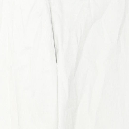 Marks and Spencer Womens Ivory Cotton Straight Jeans Size 14 L30 in Regular Zip
