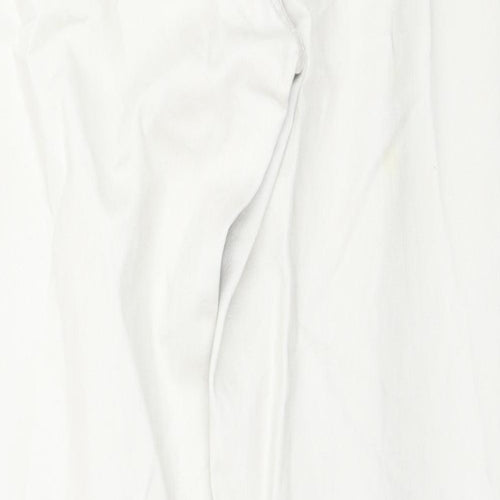 Marks and Spencer Womens Ivory Cotton Straight Jeans Size 14 L30 in Regular Zip
