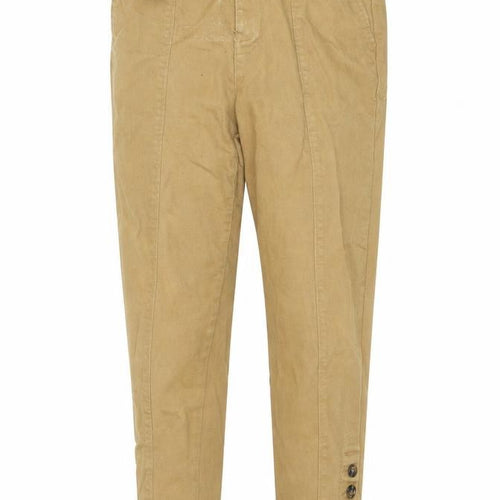 Who What Wear Womens Brown Cotton Tapered Jeans Size 28 in L25 in Regular Zip - Button Detail Belted