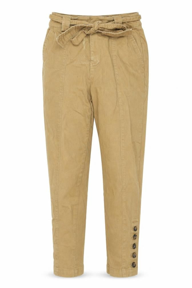 Who What Wear Womens Brown Cotton Tapered Jeans Size 28 in L25 in Regular Zip - Button Detail Belted