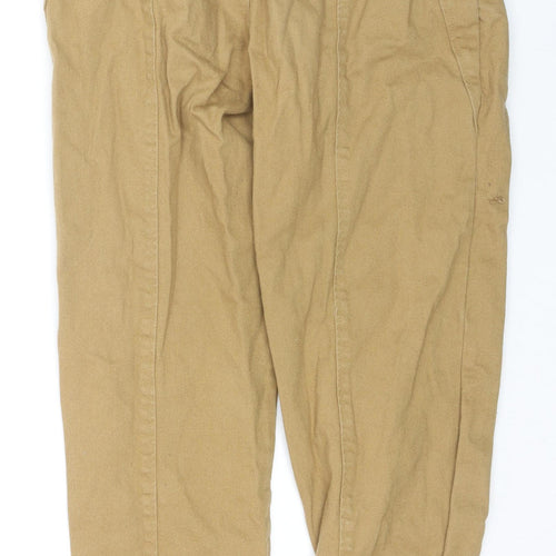 Who What Wear Womens Brown Cotton Tapered Jeans Size 28 in L25 in Regular Zip - Button Detail Belted