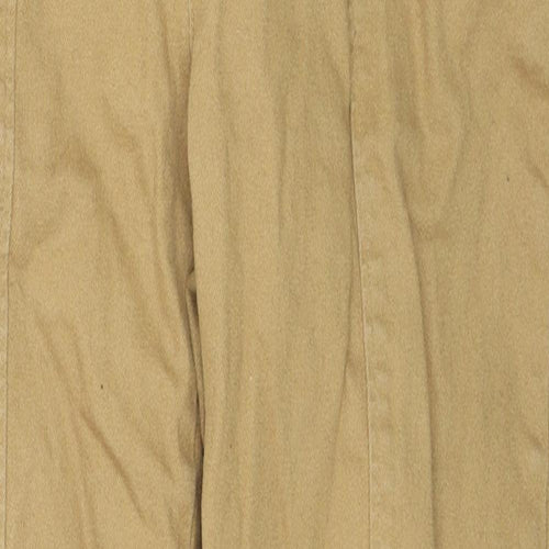 Who What Wear Womens Brown Cotton Tapered Jeans Size 28 in L25 in Regular Zip - Button Detail Belted