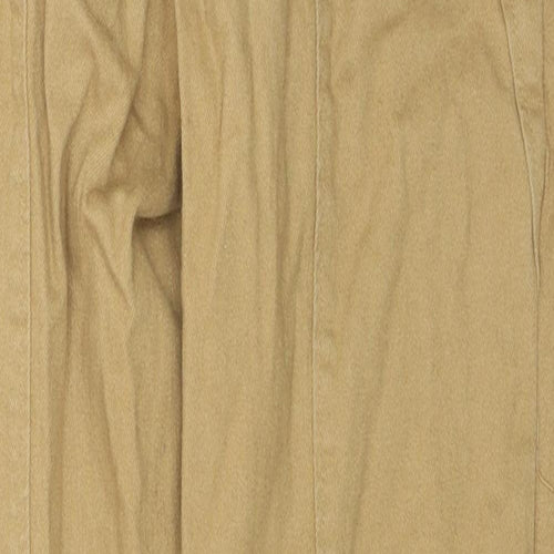 Who What Wear Womens Brown Cotton Tapered Jeans Size 28 in L25 in Regular Zip - Button Detail Belted