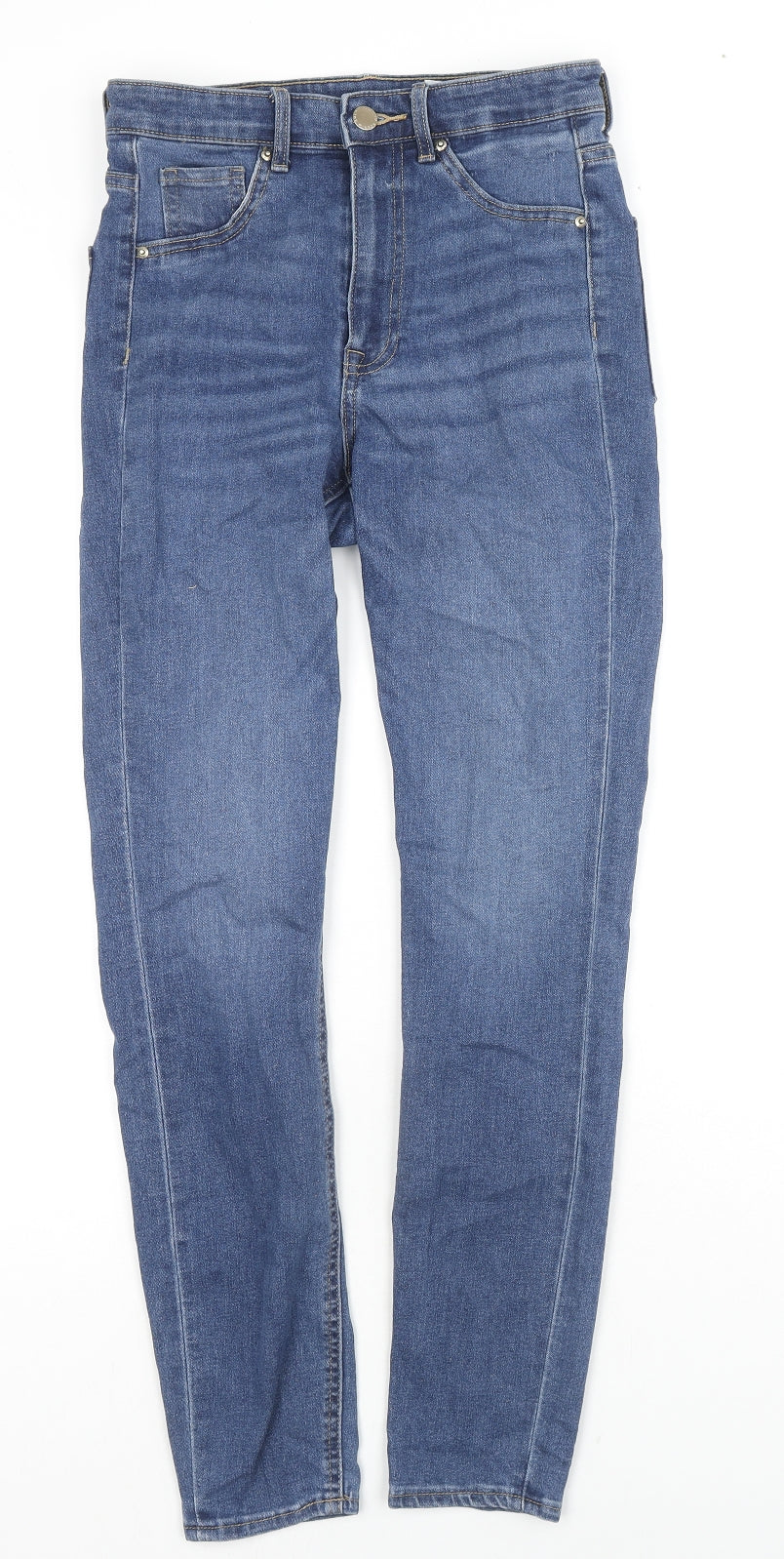 H&M Womens Blue Cotton Jegging Jeans Size 8 L28 in Regular Zip