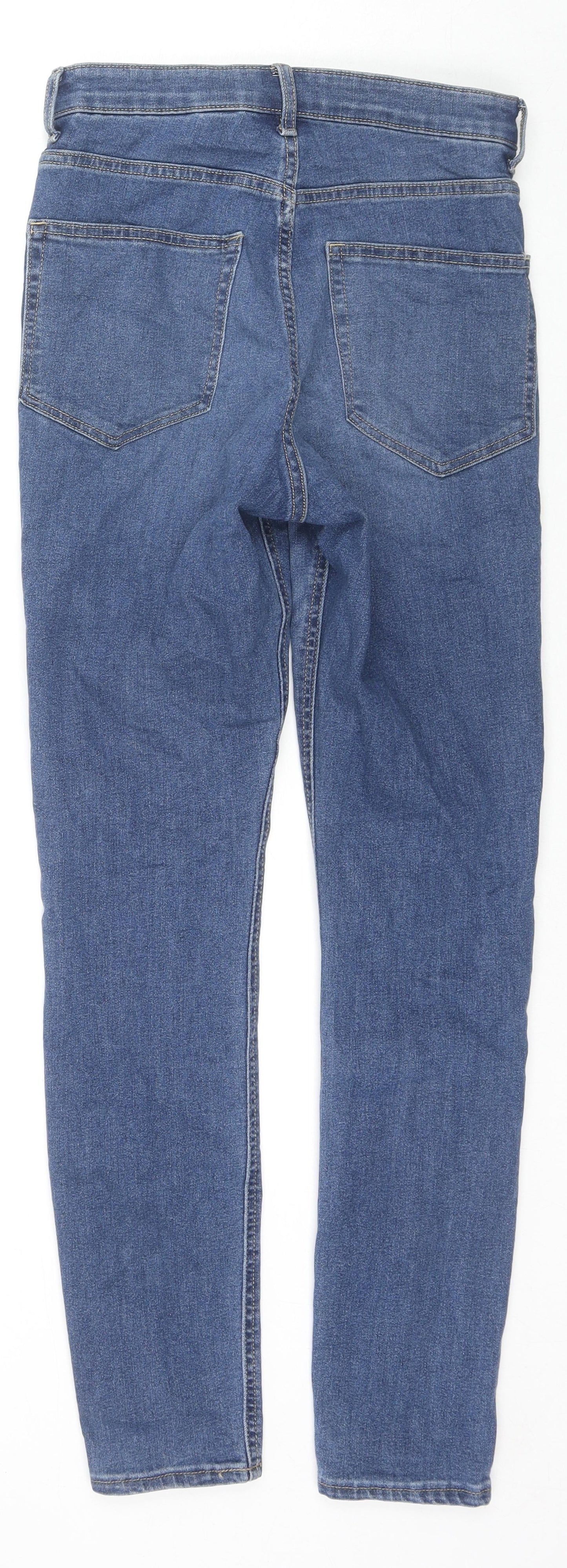 H&M Womens Blue Cotton Jegging Jeans Size 8 L28 in Regular Zip