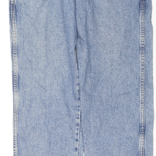 Wrangler Mens Blue Cotton Straight Jeans Size 33 in L32 in Regular Zip