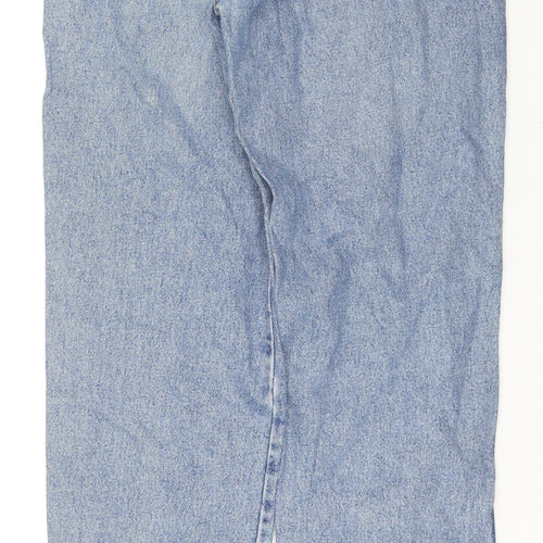 Wrangler Mens Blue Cotton Straight Jeans Size 33 in L32 in Regular Zip