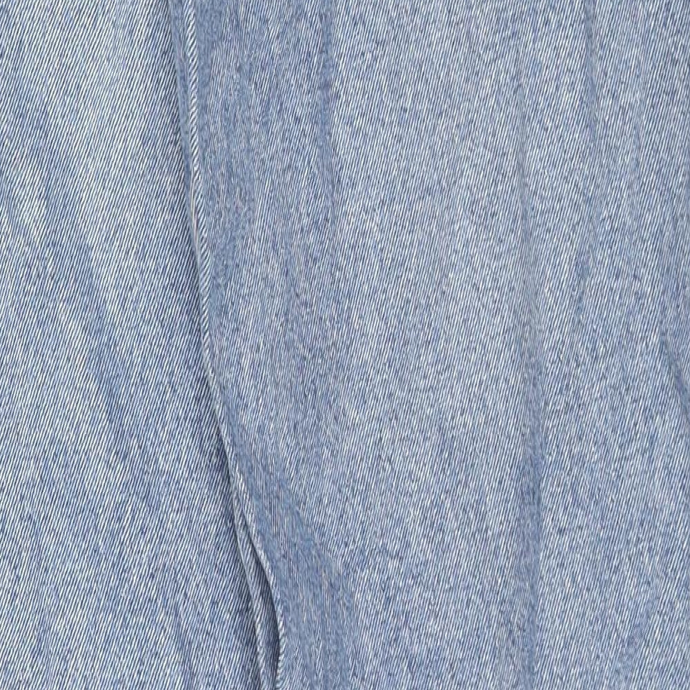 Wrangler Mens Blue Cotton Straight Jeans Size 33 in L32 in Regular Zip