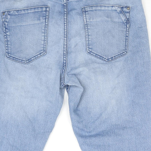 Denim & Co. Womens Blue Cotton Basic Shorts Size 32 L8 in Regular Zip