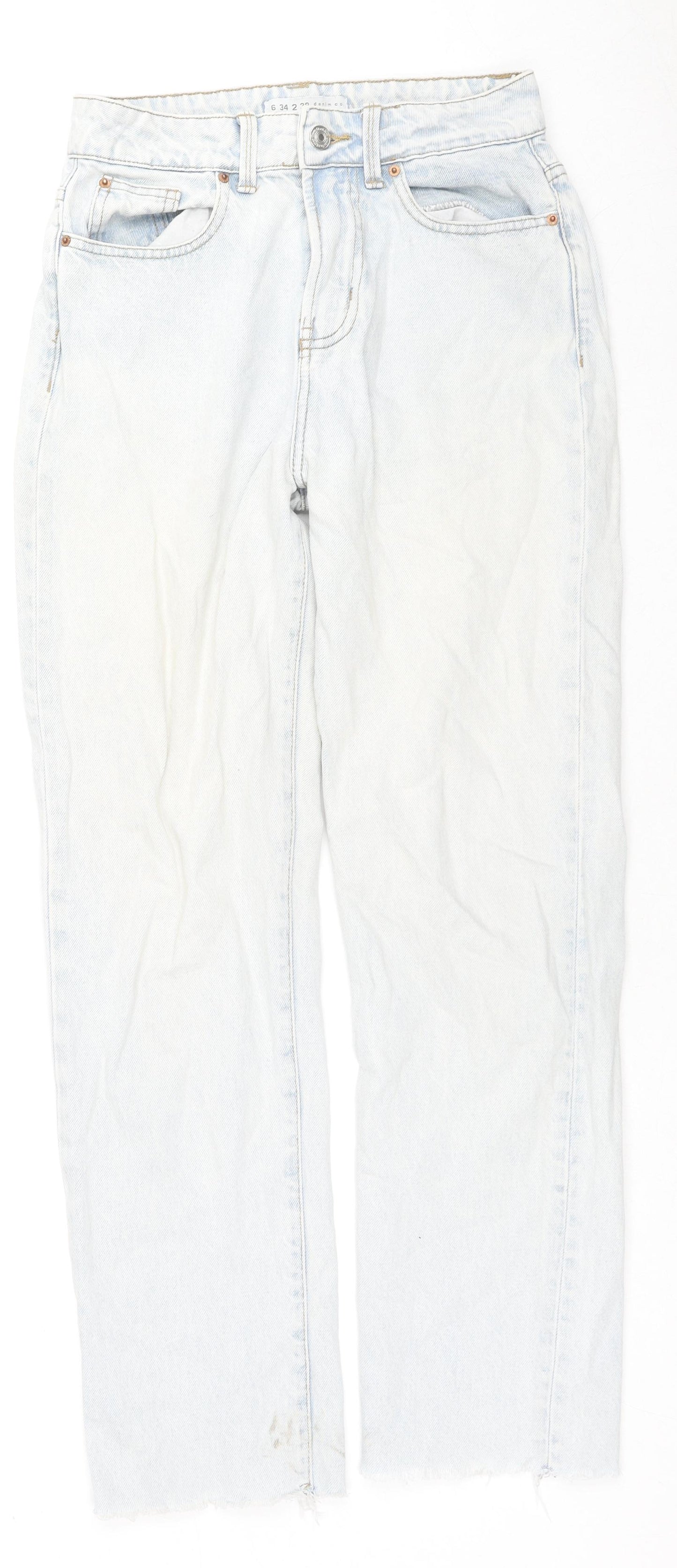 Denim & Co. Womens Blue Cotton Skinny Jeans Size 6 L28 in Regular Zip