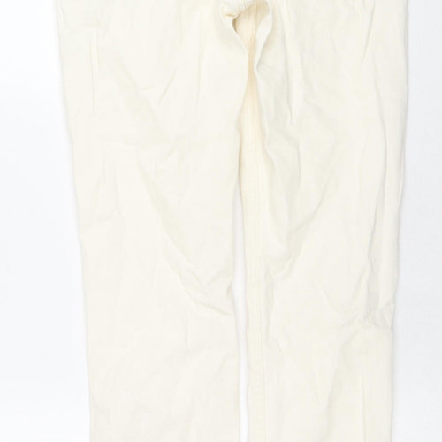 Denim & Co. Womens Ivory Cotton Skinny Jeans Size 10 L32 in Regular Zip - Side Slit(s)