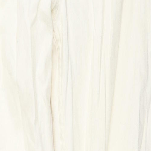 Denim & Co. Womens Ivory Cotton Skinny Jeans Size 10 L32 in Regular Zip - Side Slit(s)