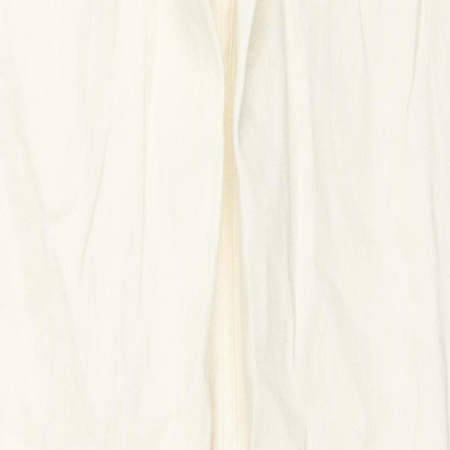 Denim & Co. Womens Ivory Cotton Skinny Jeans Size 10 L32 in Regular Zip - Side Slit(s)