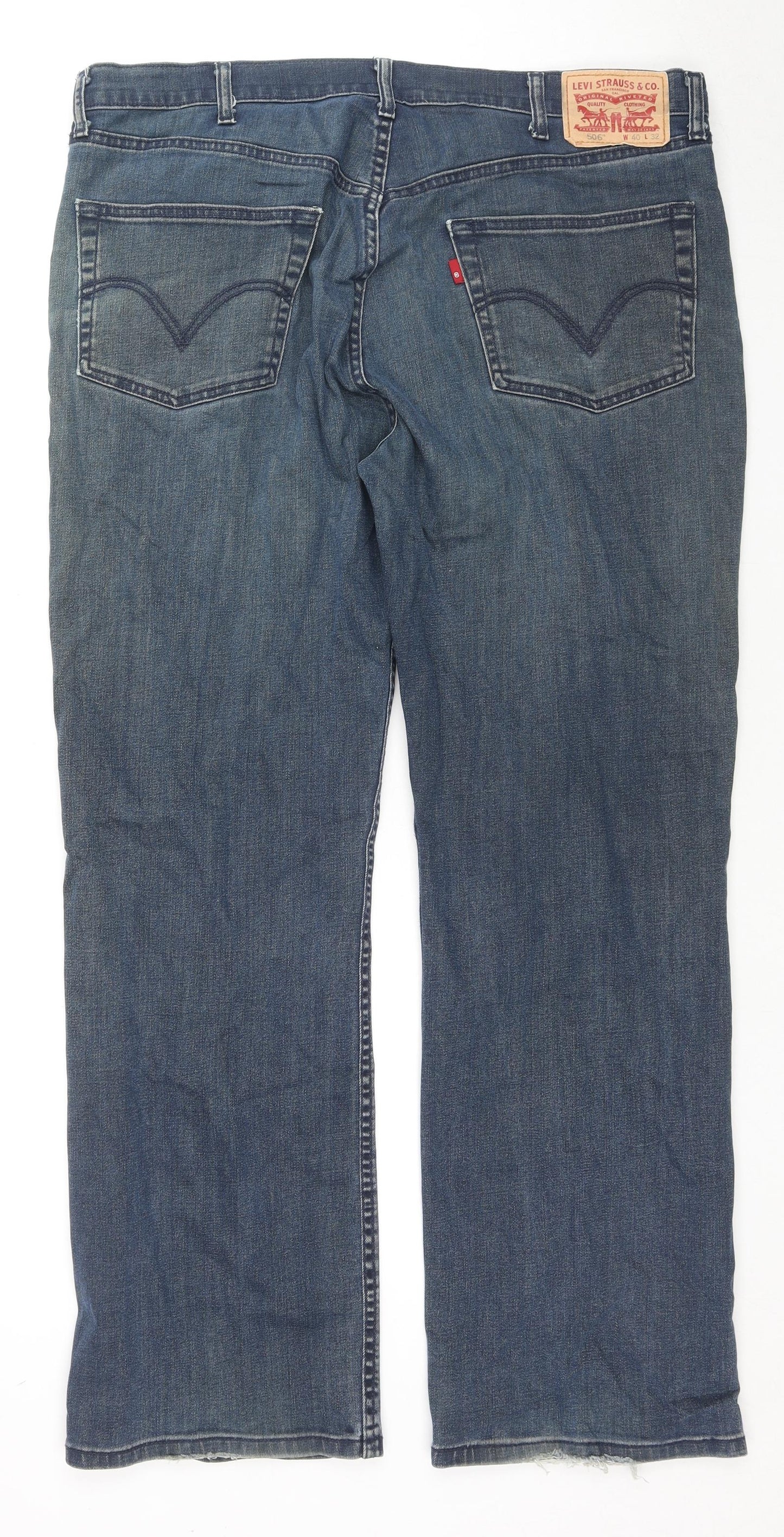 Gap Mens Blue Cotton Straight Jeans Size 40 in L32 in Regular Zip