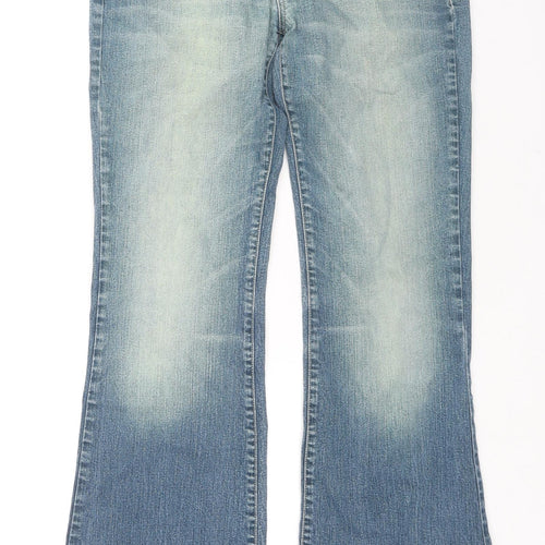 Diesel Womens Blue Cotton Bootcut Jeans Size 32 in L30 in Regular Zip