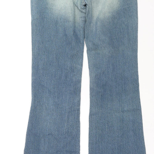 Diesel Womens Blue Cotton Bootcut Jeans Size 32 in L30 in Regular Zip