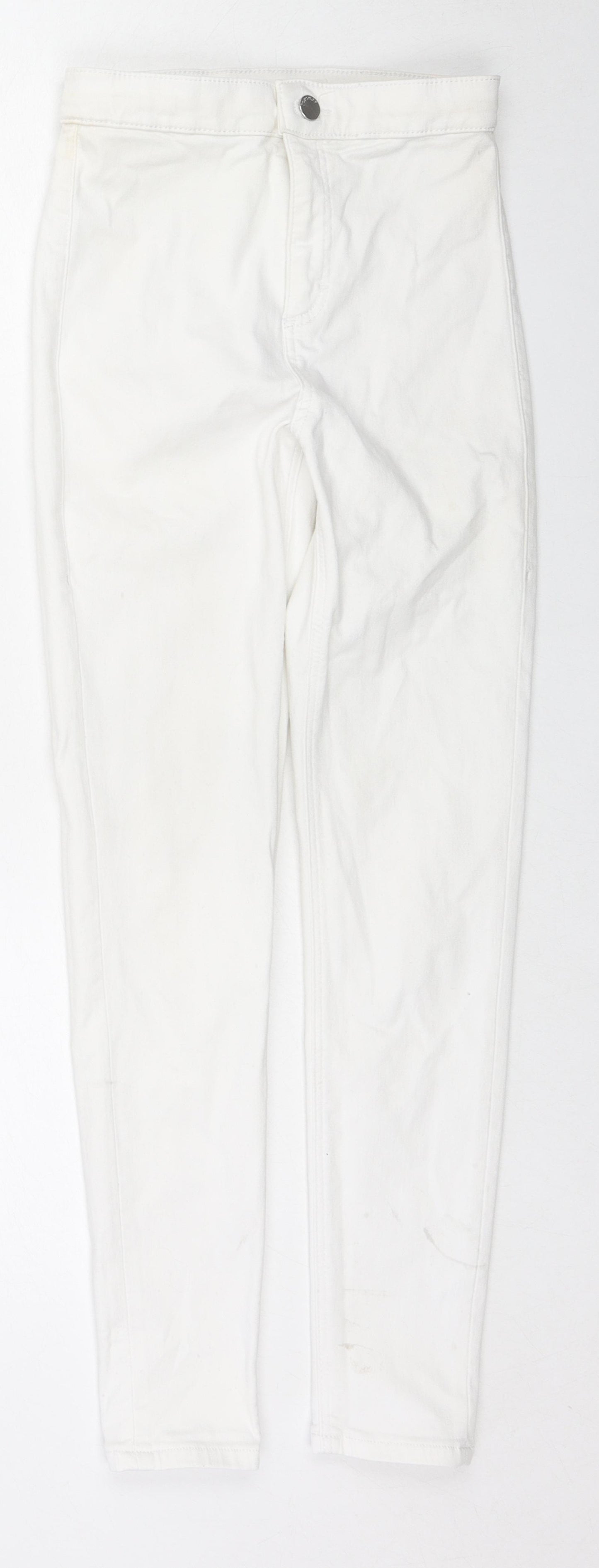 Topshop Womens White Cotton Skinny Jeans Size 26 L30 in Regular Zip