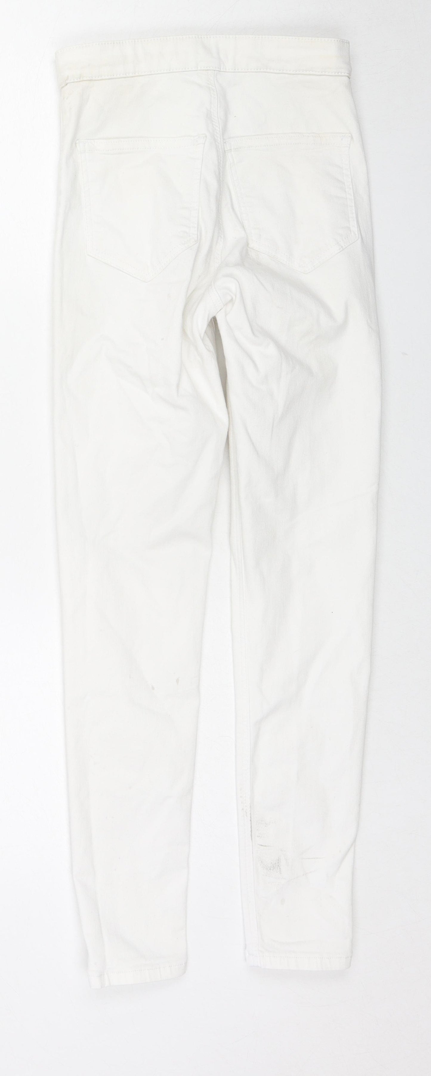 Topshop Womens White Cotton Skinny Jeans Size 26 L30 in Regular Zip