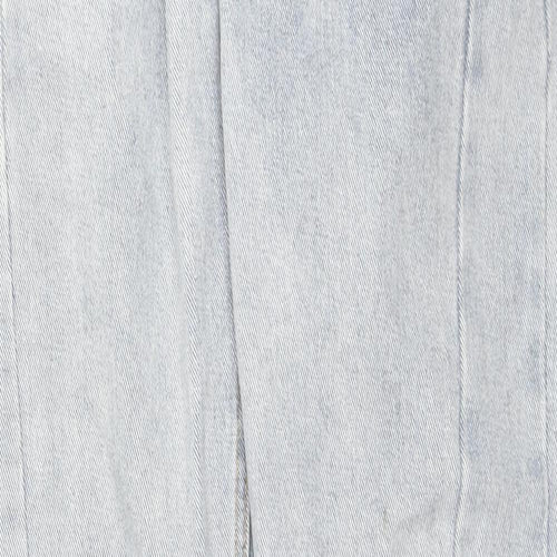 PRETTYLITTLETHING Womens Blue Cotton Mom Jeans Size 4 L32 in Regular Zip