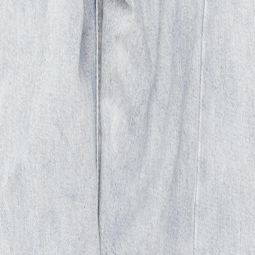 PRETTYLITTLETHING Womens Blue Cotton Mom Jeans Size 4 L32 in Regular Zip