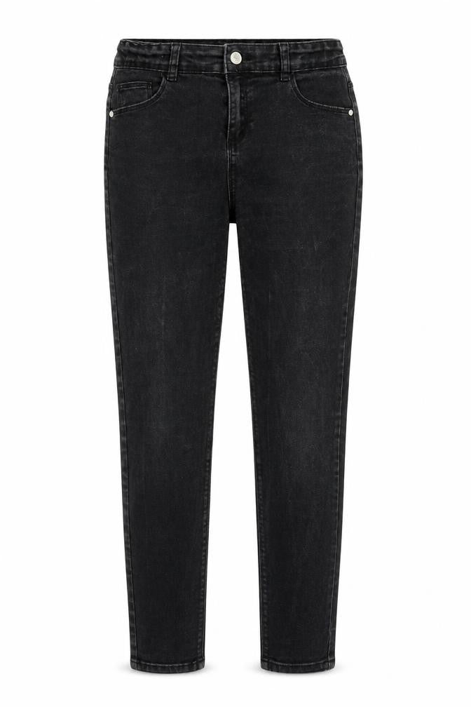 Denim & Co. Girls Black Cotton Skinny Jeans Size 12-13 Years L25 in Regular Zip