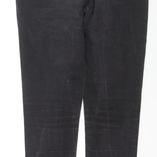 Denim & Co. Girls Black Cotton Skinny Jeans Size 12-13 Years L25 in Regular Zip