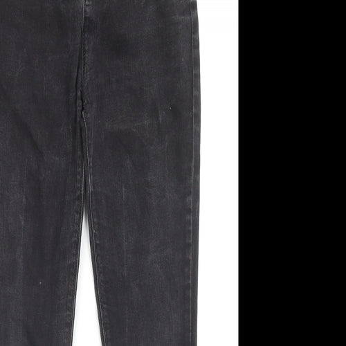 Denim & Co. Girls Black Cotton Skinny Jeans Size 12-13 Years L25 in Regular Zip