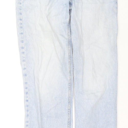 Denim & Co. Womens Blue Cotton Straight Jeans Size 10 L31 in Regular Zip