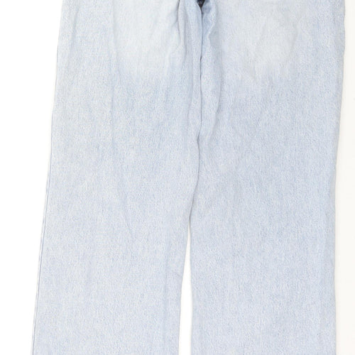 Denim & Co. Womens Blue Cotton Straight Jeans Size 10 L31 in Regular Zip