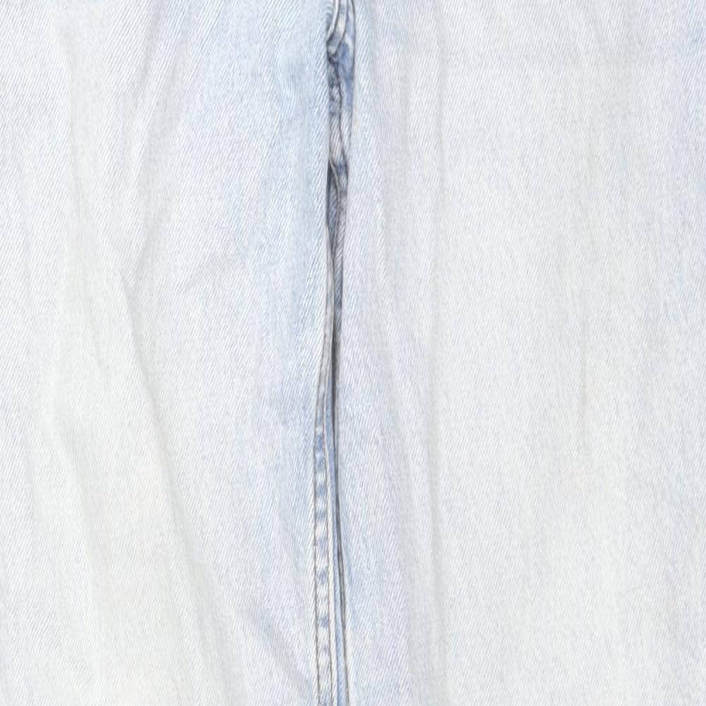 Denim & Co. Womens Blue Cotton Straight Jeans Size 10 L31 in Regular Zip