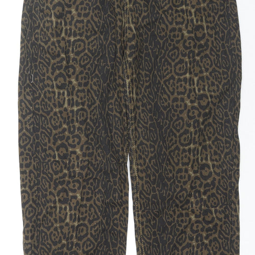 Jeans Womens Brown Animal Print Cotton Bootcut Jeans Size M L27 in Regular Zip
