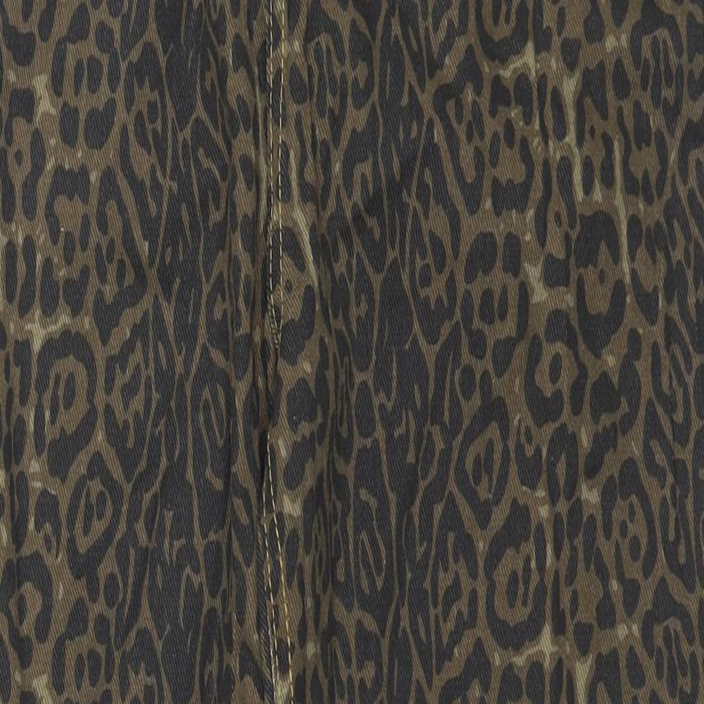 Jeans Womens Brown Animal Print Cotton Bootcut Jeans Size M L27 in Regular Zip