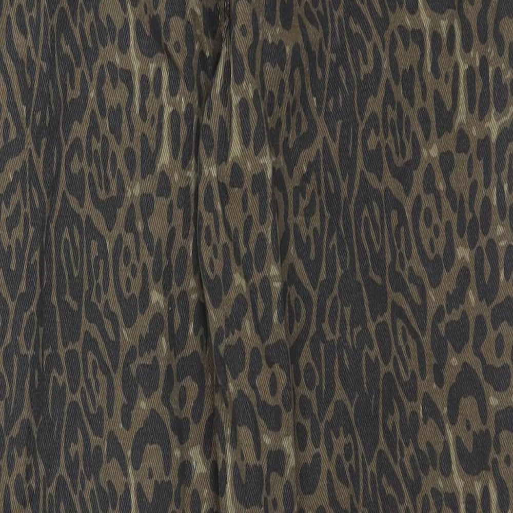 Jeans Womens Brown Animal Print Cotton Bootcut Jeans Size M L27 in Regular Zip