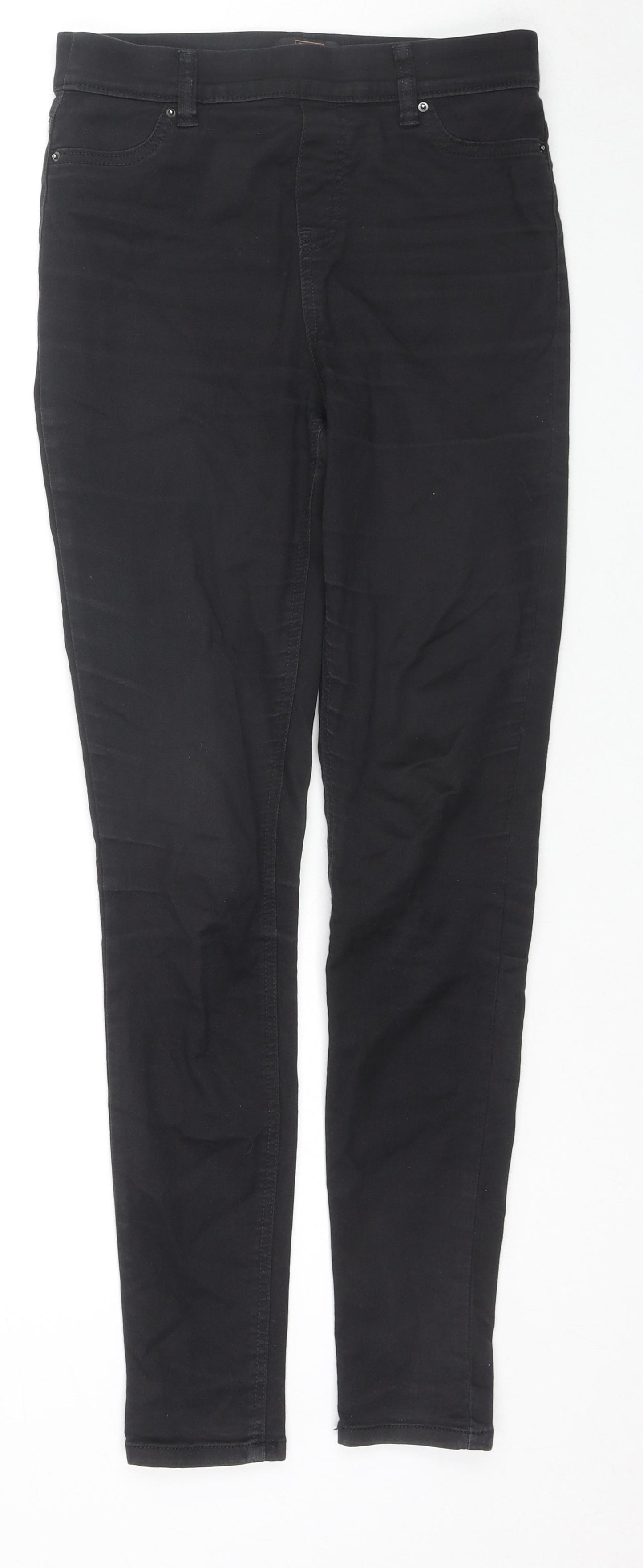 F&F Womens Black Cotton Jegging Jeans Size 8 L29 in Regular Zip