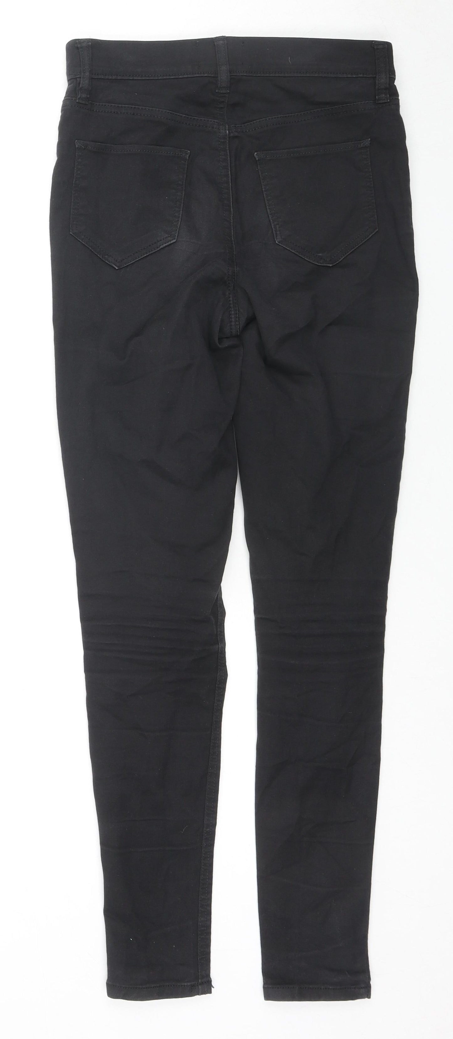 F&F Womens Black Cotton Jegging Jeans Size 8 L29 in Regular Zip