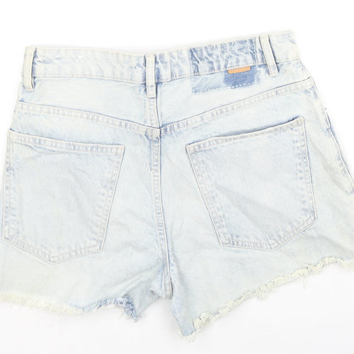 Denim Woman Womens Blue Cotton Hot Pants Shorts Size 10 L4 in Regular Zip