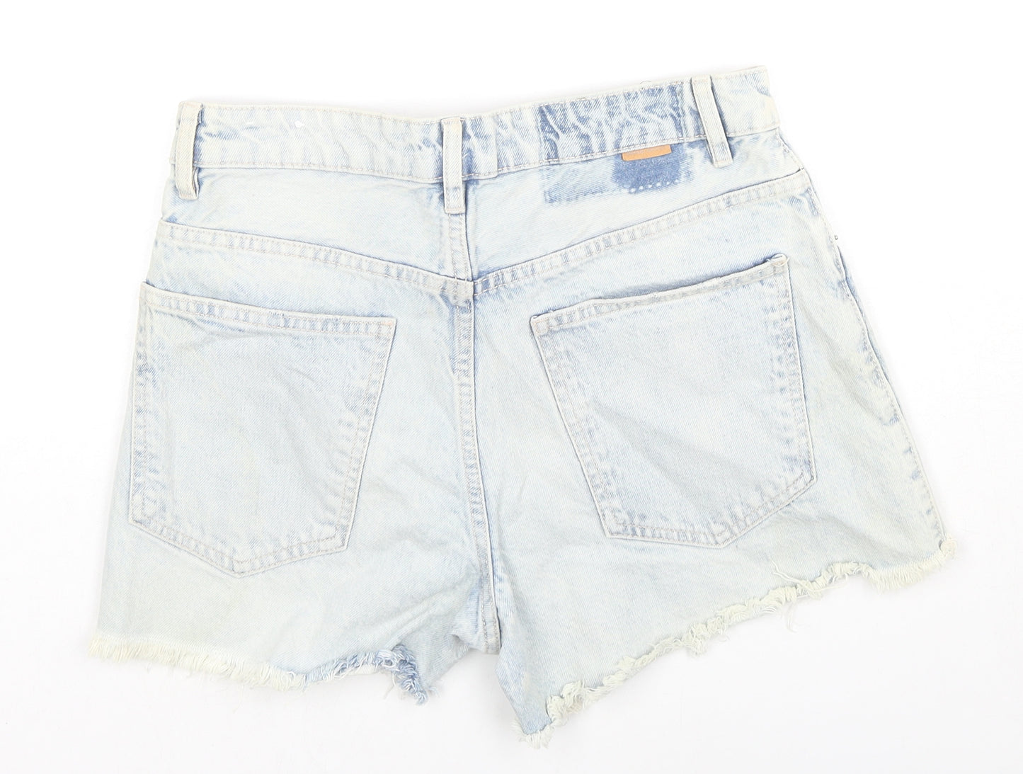 Denim Woman Womens Blue Cotton Hot Pants Shorts Size 10 L4 in Regular Zip