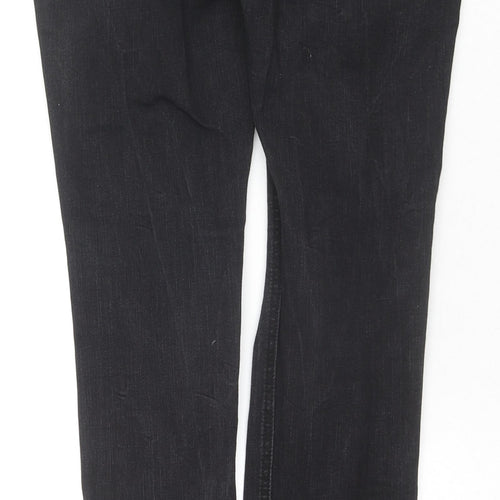 Missguided Womens Black Cotton Skinny Jeans Size 12 L29 in Regular Zip