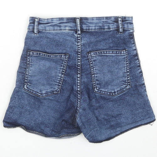 Divided by H&M Womens Blue Cotton Hot Pants Shorts Size 8 L3 in Regular Zip