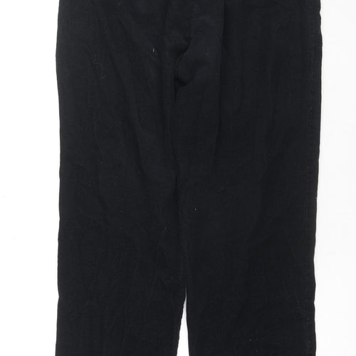Damart Womens Black Cotton Trousers Size 10 L27 in Regular Drawstring