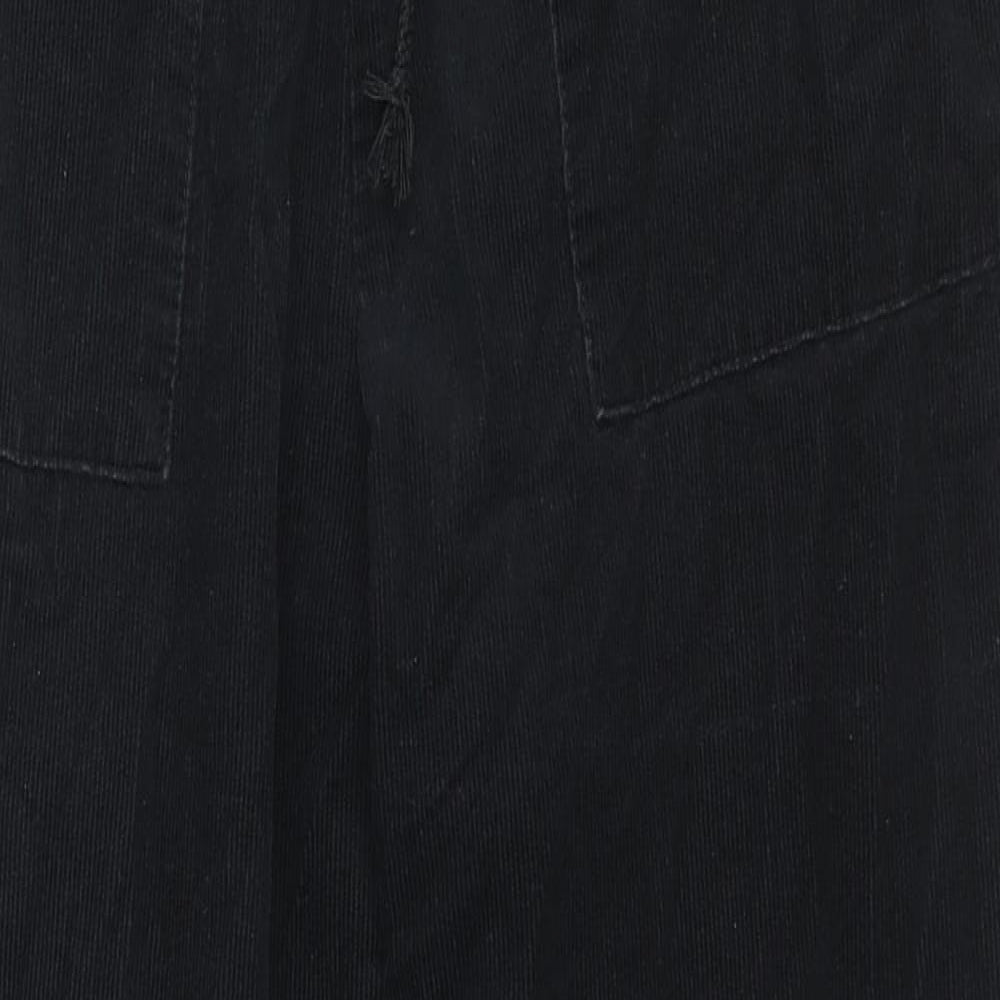 Damart Womens Black Cotton Trousers Size 10 L27 in Regular Drawstring