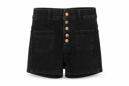 New Look Girls Black Cotton Hot Pants Shorts Size 9 Years L3 in Regular Zip
